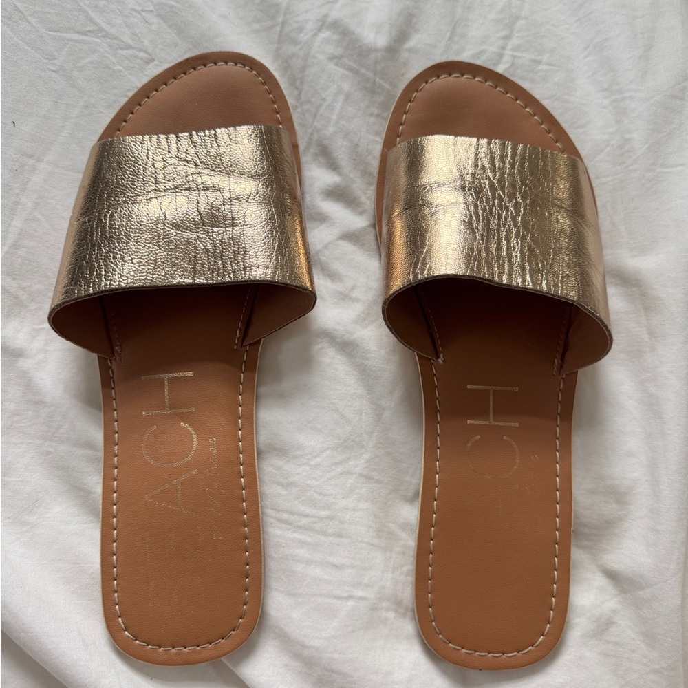 Matisse Gold Slide Sandals